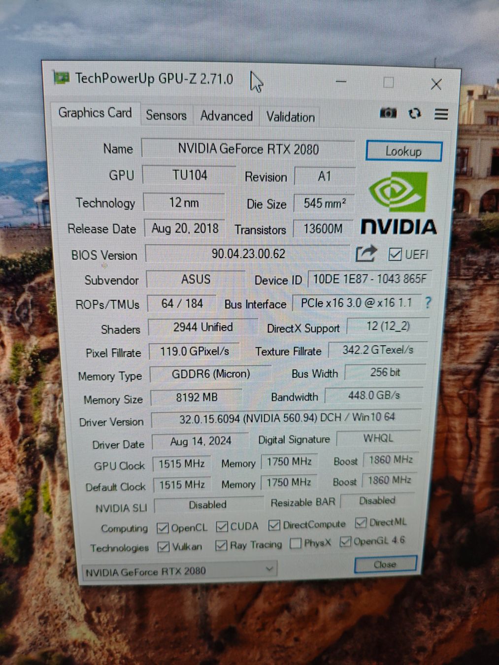 Nvidia Cartes graphiques: ASUS ROG Strix NVIDIA RTX 2080 – D'occasion à Dübendorf par tho_v2cs 2