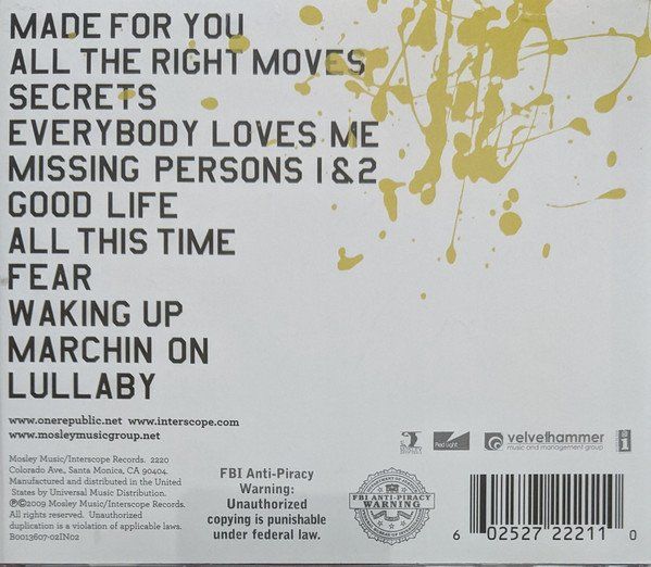 CD: OneRepublic WAKINGUP Alternative Rock Soft Rock  Pop Rock CD – Usato da Kandergrund venduto da Sososo 1