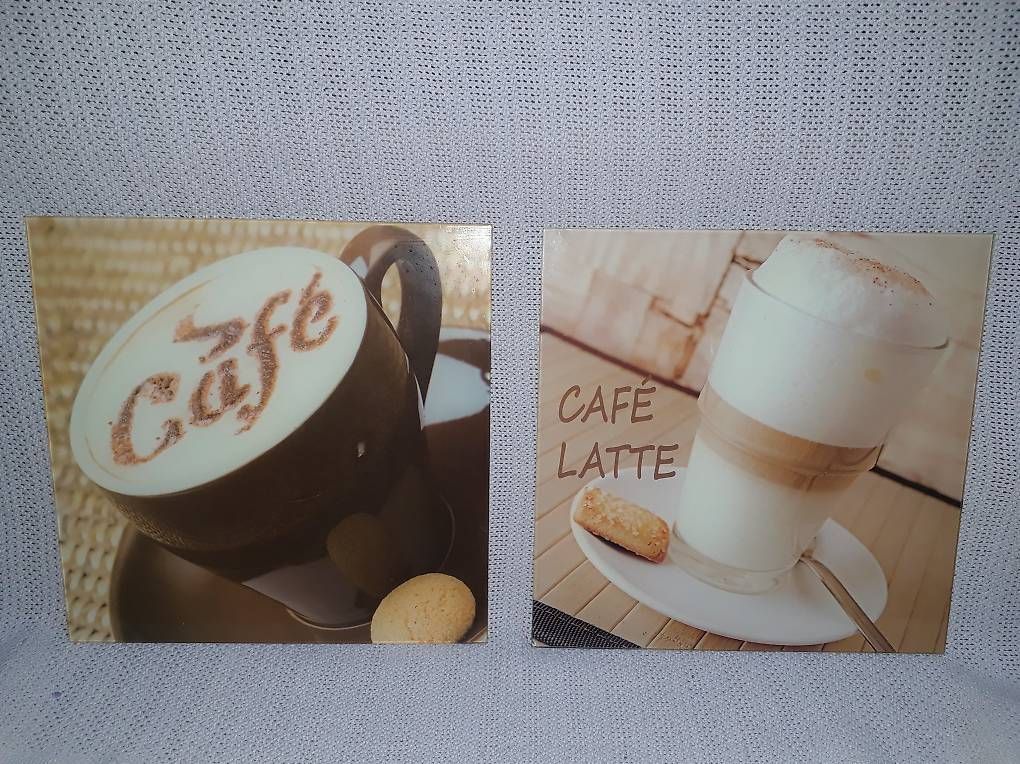 Foto & Immagini: 2 x Glasbilder Cafe 30 x 30 cm – Usato da Schwerzenbach venduto da seb_y79w