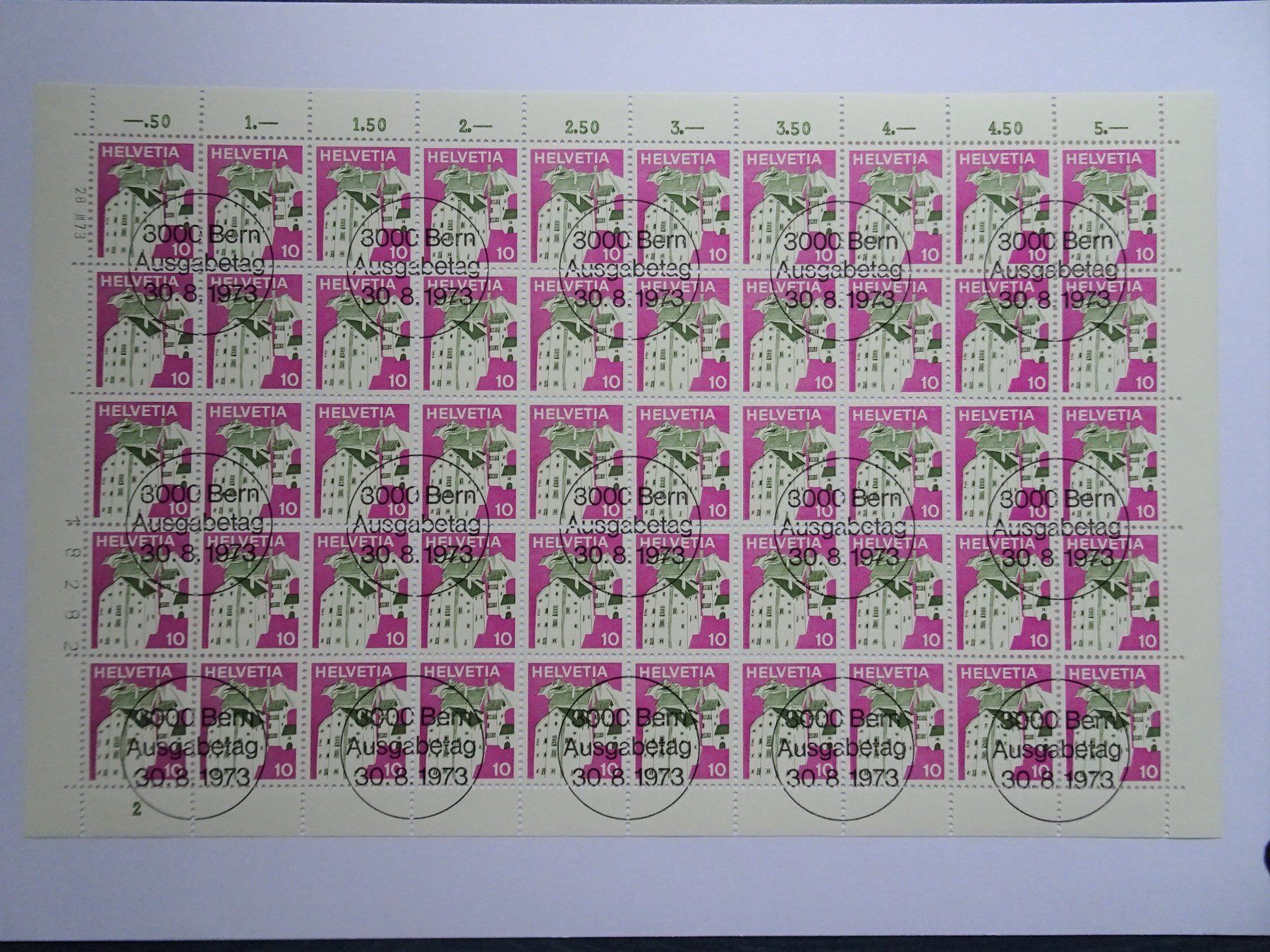 Tutti i francobolli: 1973 mit Abart – Nuovo (secondo la descrizione) da Aadorf venduto da Chnorli-Furz