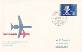 Erstflug Swissair Caravelle Zürich - London 1960