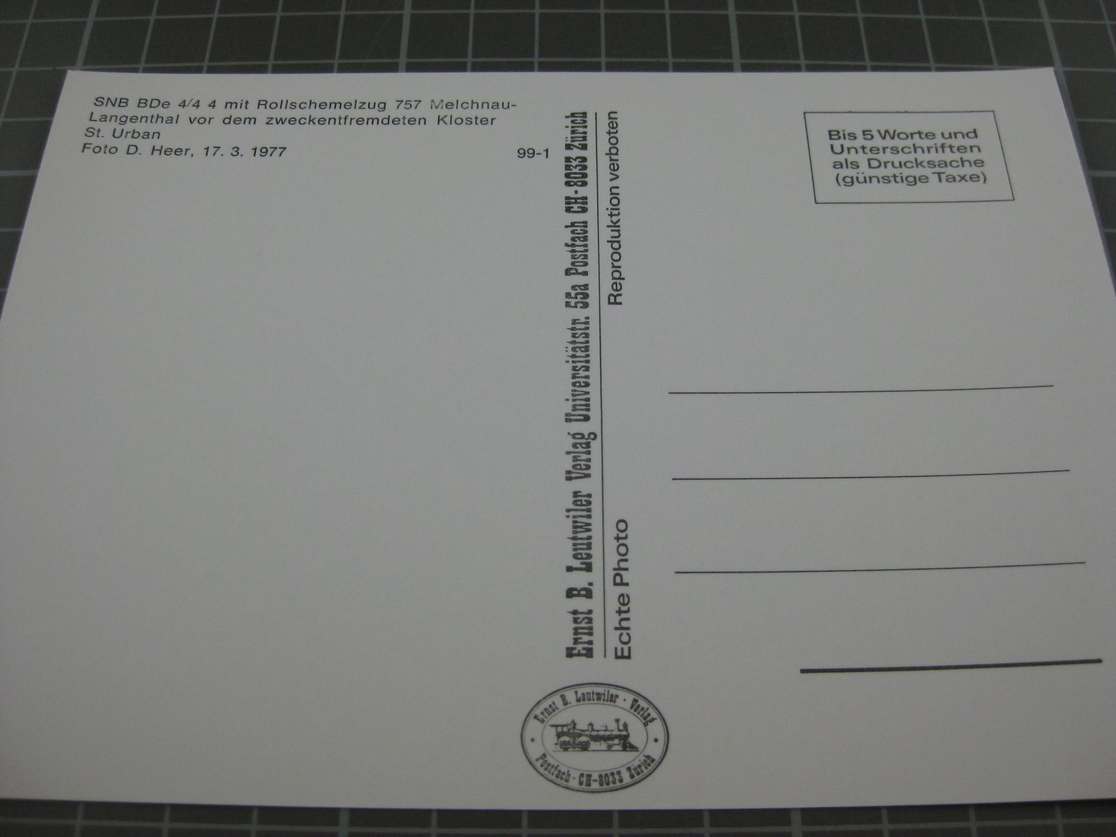 Cartoline postali: AK St. Urban mit Zug – Nuovo (secondo la descrizione) da Malters venduto da Marosko 1