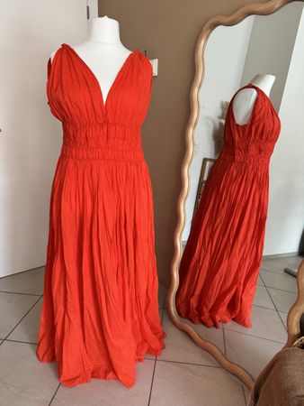 Elegantes Maxikleid, Grösse XL orange - neu
