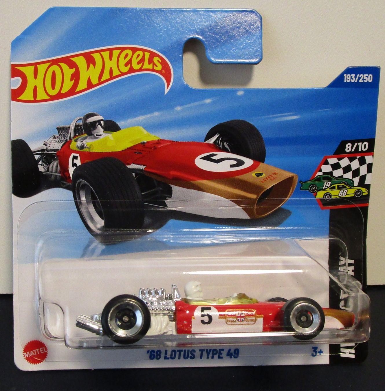 Lotus Modellini d'auto: HOT WHEELS '68 LOTUS TYPE 49 - HYX18 – Nuovo e nell'imballaggio originale da Chêne-Bourg venduto da breno56