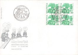 1986 Brief Altstätten RhyBra Briefmarkenausstellung
