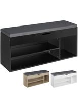 Schuhbank mit Sitzkissen Holz Schuhschrank Schuhregal 