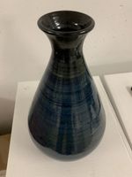 Blaue Keramik Vase Handarbeit signiert 30cm hoch Ki4