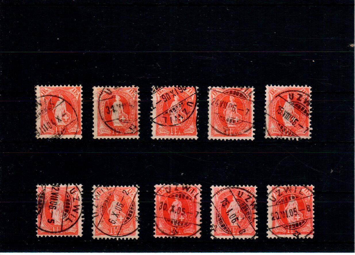 Alle Briefmarken: stehende Helvetia – Gebraucht aus Wolhusen von Curver9