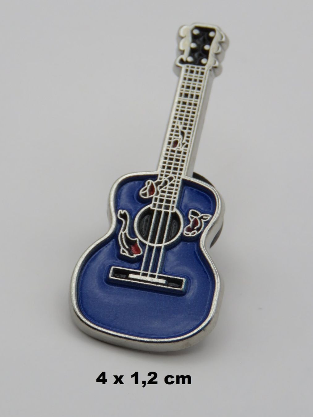 Spille & Fermagli: Ansteck Pin - GITARRE - blau - Emaille - 4x1.2cm – Nuovo e nell'imballaggio originale da Grenchen venduto da Yamahwildstar16