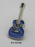 Ansteck Pin - GITARRE - blau - Emaille - 4x1.2cm