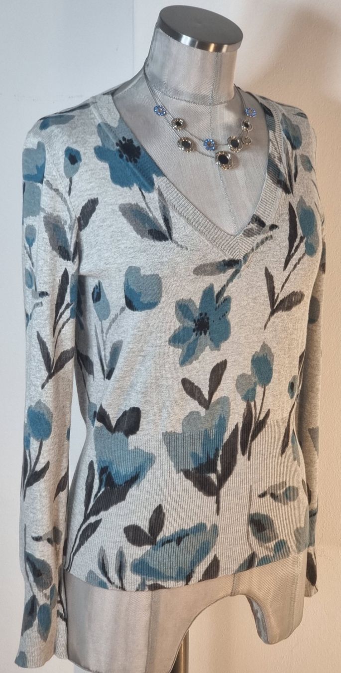 Mexx Maglioni & Felpe: S 36-38 MEXX Feinstrick Pullover V-Ausschnitt grau petrol – Nuovo (secondo la descrizione) da Dürnten venduto da Bachtelsurfer 1