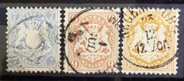 BAYERN: 7+9 Kr. 1870/73, 10 Kr. 1875 (Bug), O