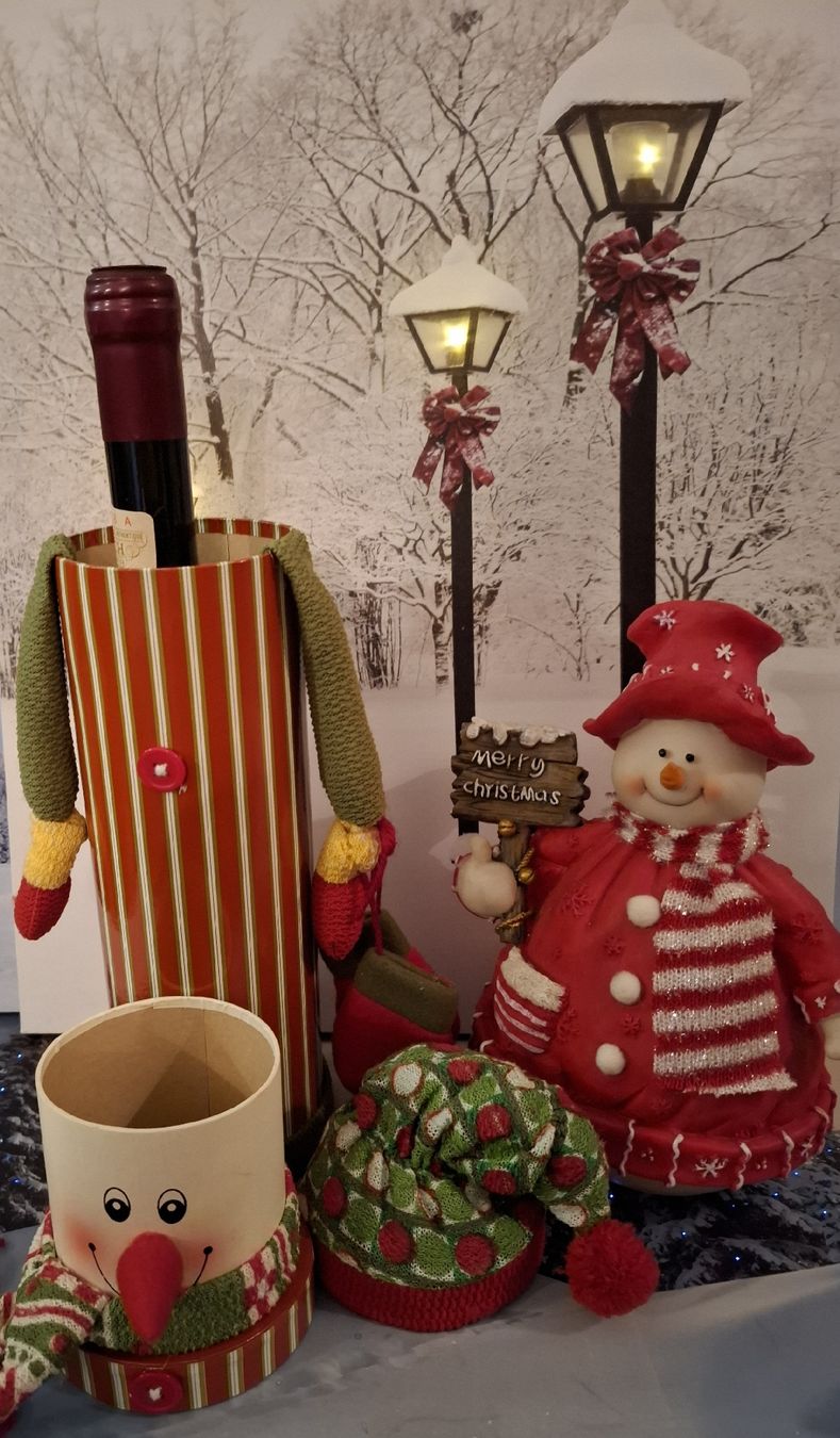 Alle Dekorationen: FLASCHENGESCHENKBOX MIT SCHNEEMANN – Neu (gemäss Beschreibung) aus Gretzenbach von schibaya 2