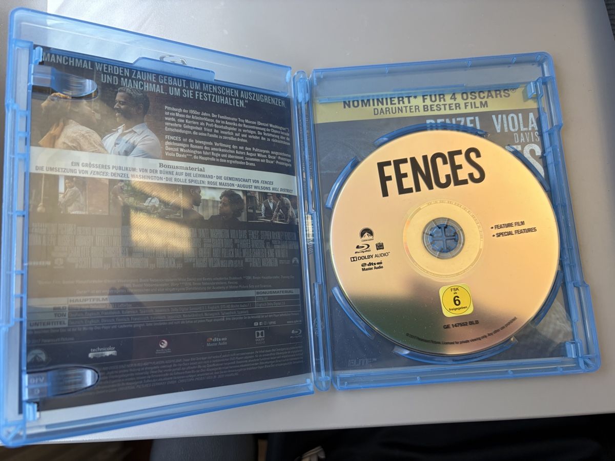 Tutti i DVDs: Fences, Blu-Ray – Usato da Bern venduto da dalmaxxi 2