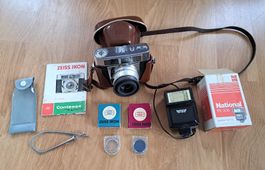 Set Appareil photo Zeiss Ikon Contessa/ flash/filtres/decl.