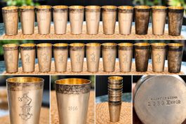 Antike Silberbecher 1906–1916 – 11er Set – 800 Silber – W. L