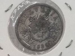 20 rappen 1859 mit Wappen Erhaltung !!