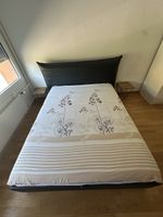 Letto con contenitore 160x200cm pelle  nera
