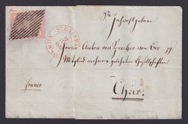 Nr.19, Rayon III 15Cts. auf Brief von St.Gallen, Kat: 3000.-