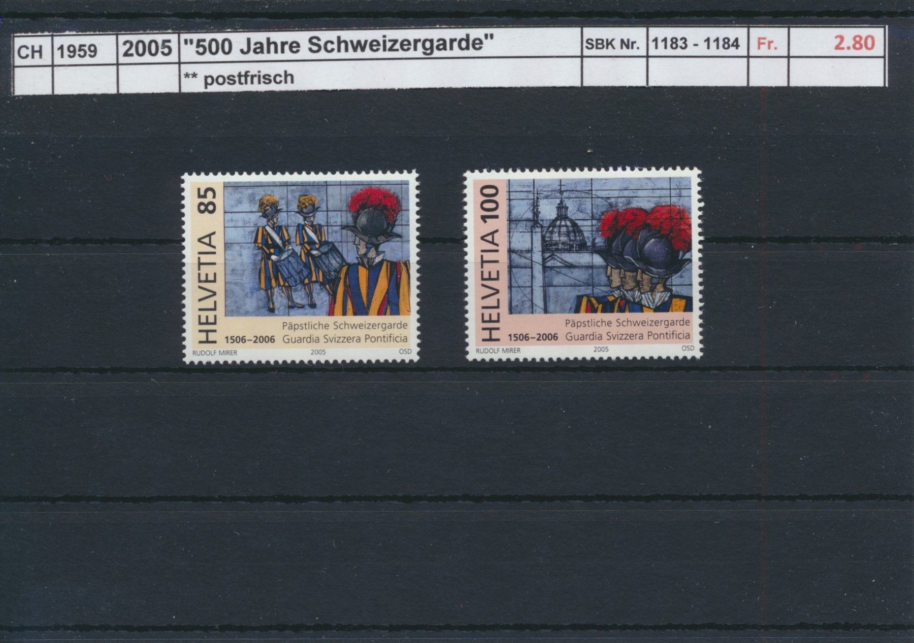 Alle Briefmarken: 2005 "500 Jahre Schweizergarde", ** postfrisch – Neu (gemäss Beschreibung) aus Winterthur von Zupogeru