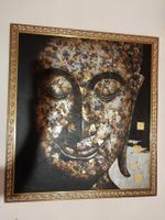 Buddha Gemälde, Leinwand mit Gold, sehr guter Zustand!
