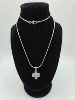 Schlangenkette mit Zirkonia Kreutz Anhänger 925 Silber