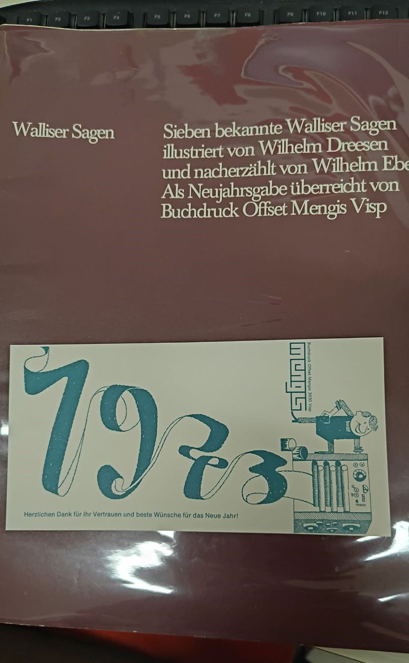 Libri: Walliser Sagen - Neujahrsausgabe 1973 /Umschlag – Usato da Grächen venduto da Hel7890