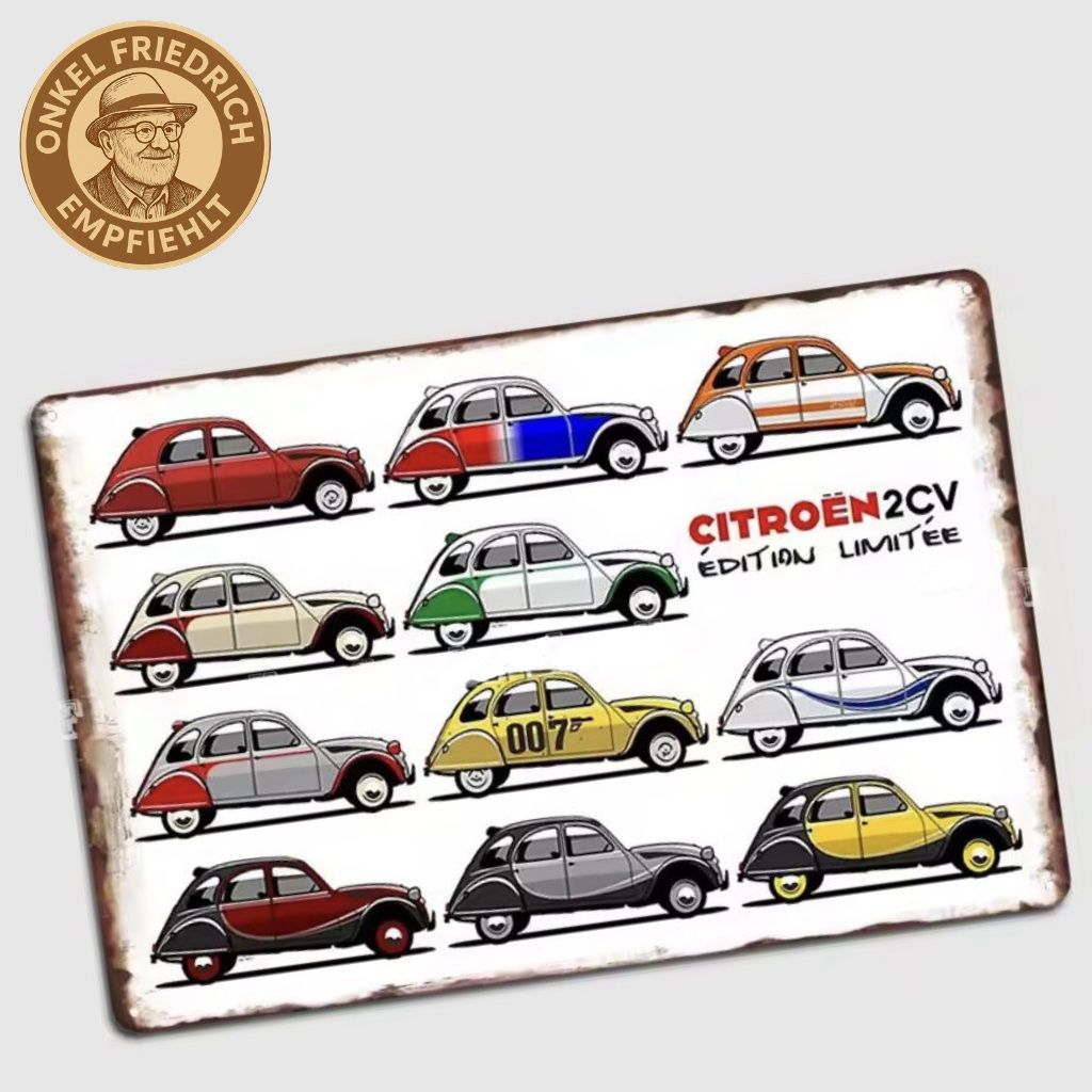 Citroën Insegne: Blechschild Citroën 2CV Limited Edition • A3 Grossformat – Usato da Düdingen venduto da Onkel.Friedrich