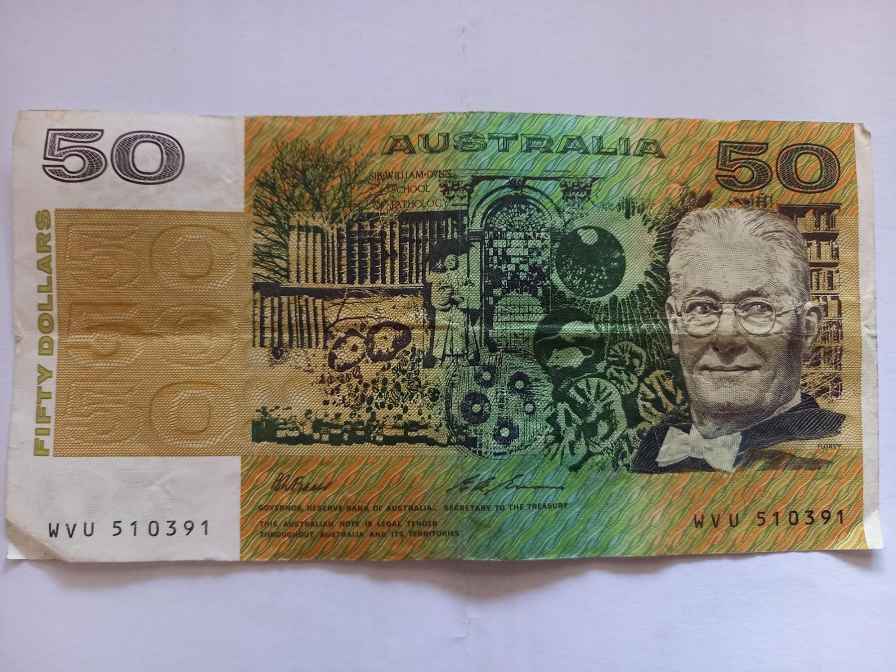 Banknoten: Note: Australian 50-Dollar Note – Gebraucht aus Wengi b. Frutigen von albion7