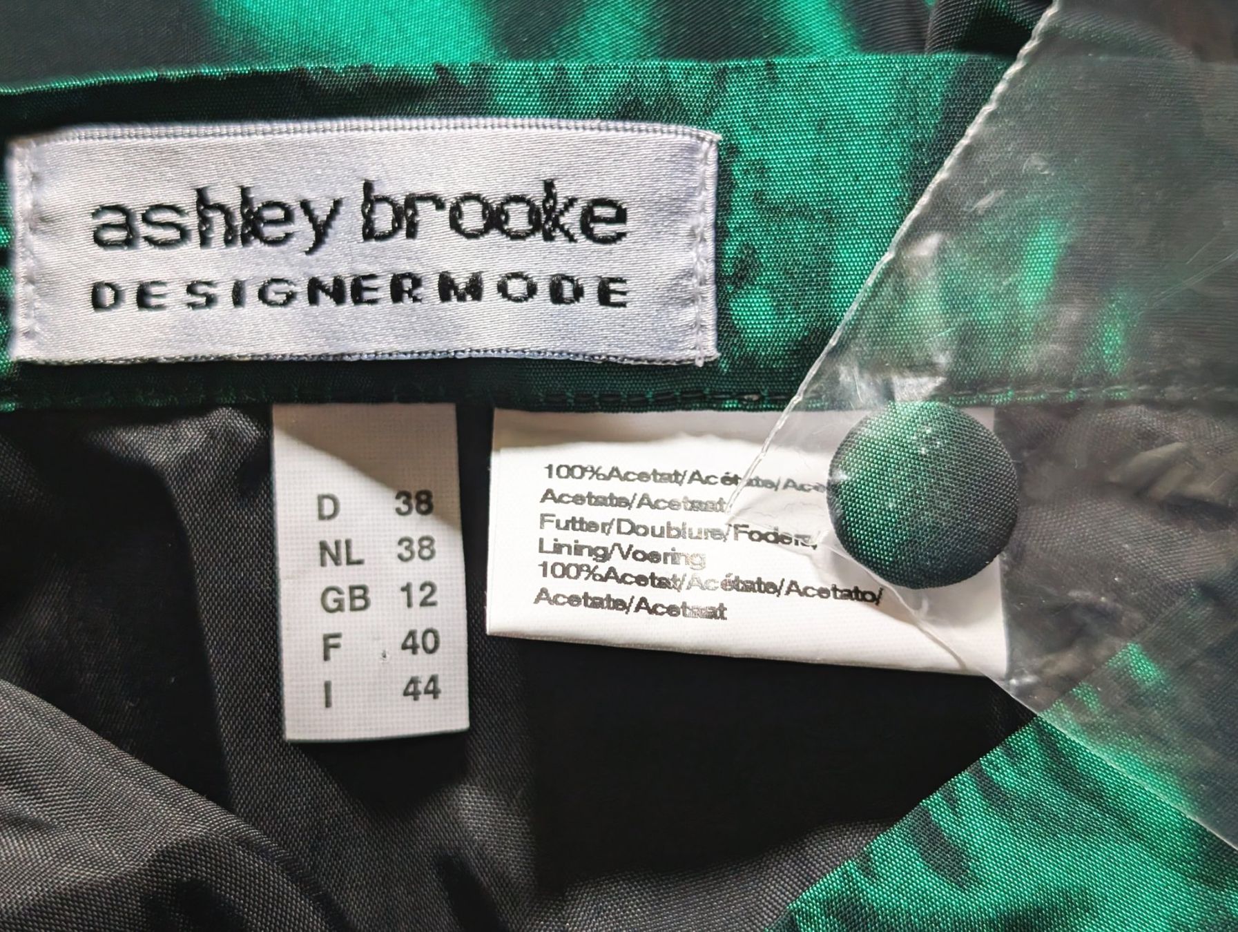 Vestiti: ASHLEY BROOKE : Robe/ensemble de soirée satin vert moiré 38 – Nuovo e nell'imballaggio originale da Petit-Lancy venduto da lilycerise 8