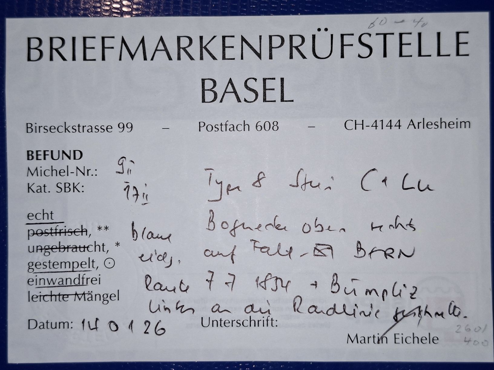 Tutti i francobolli: Rayon 17II Typ 8 C1 LU blaue Raute  – Usato da Balgach venduto da SIMEON27 4