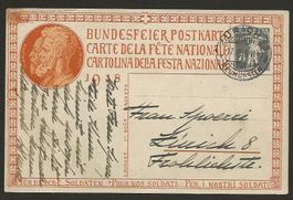 1918  Bundesfeierkt. nach Zürich