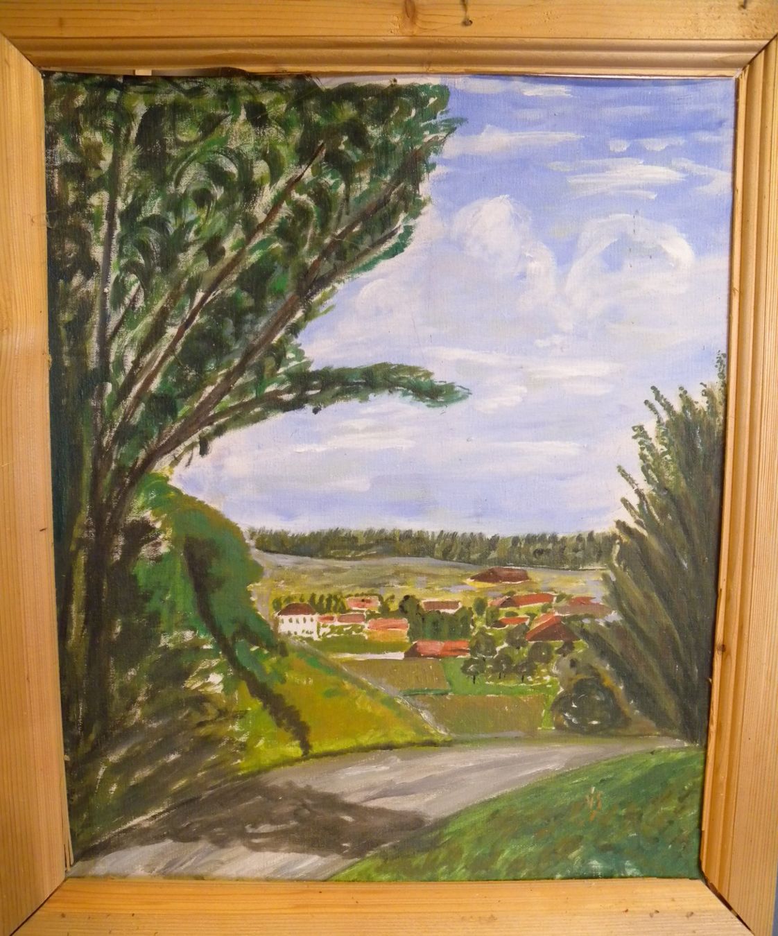 Gemälde: Ölgemälde, Sommerliche Landschaft mit Dorf! – Gebraucht aus Hauenstein von davia72