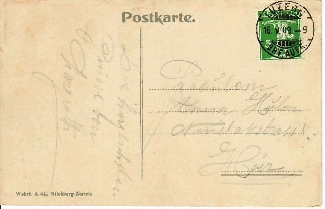 Cartoline postali: Grand Hôtel Axenstein 1909 – Usato da Hochdorf venduto da Ziegel-16 1
