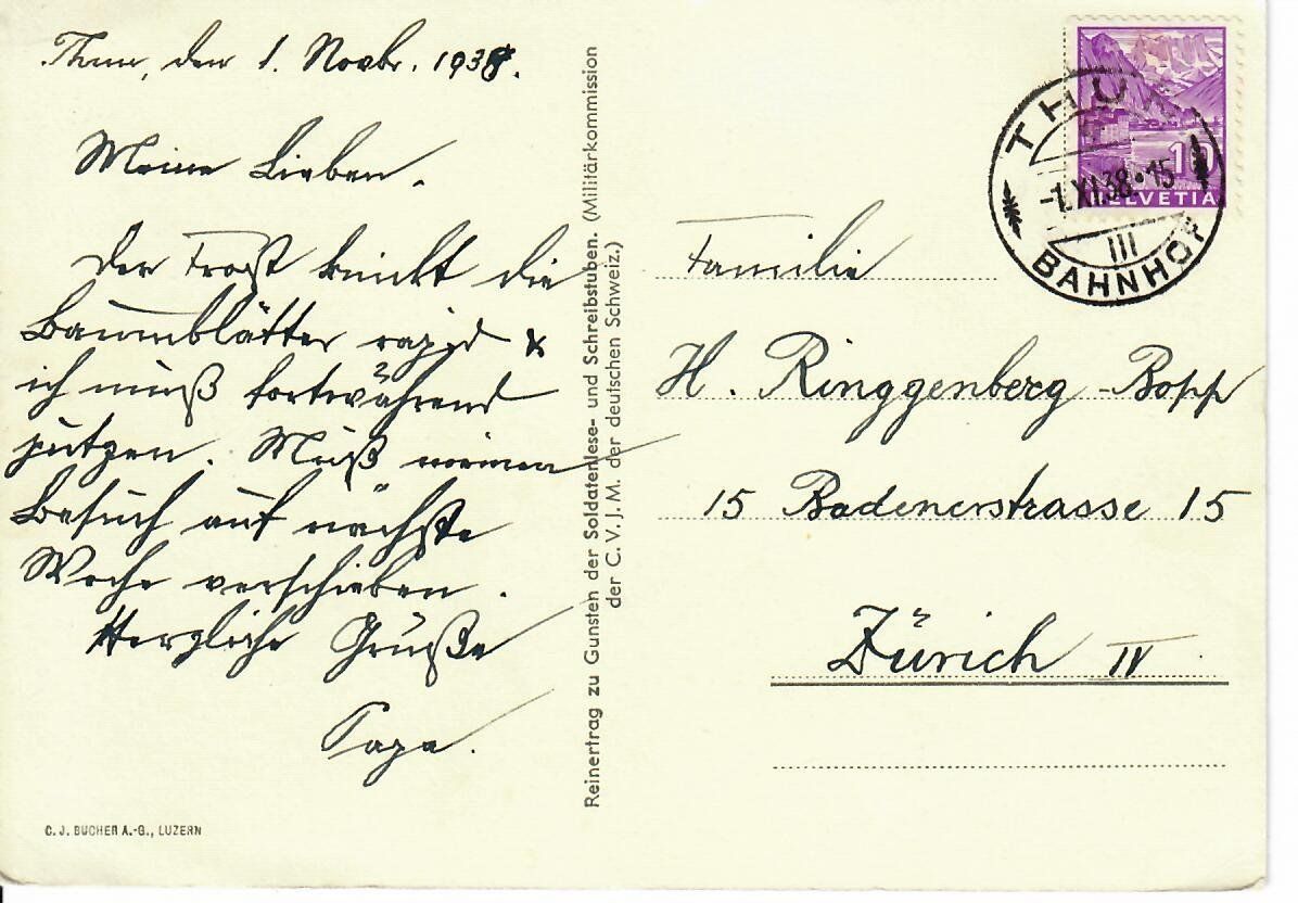 Ansichtskarten: Blick auf den Urner-See  1938 – Gebraucht aus Hochdorf von Ziegel-16 1