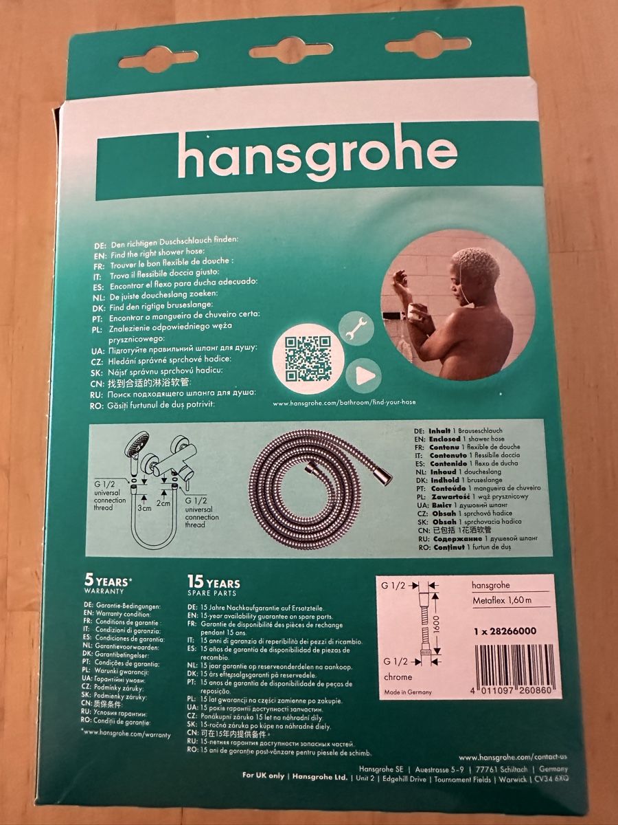 Hansgrohe Docce: Hansgrohe Metaflex 1.6m – Nuovo (secondo la descrizione) da Itingen venduto da rei02 1