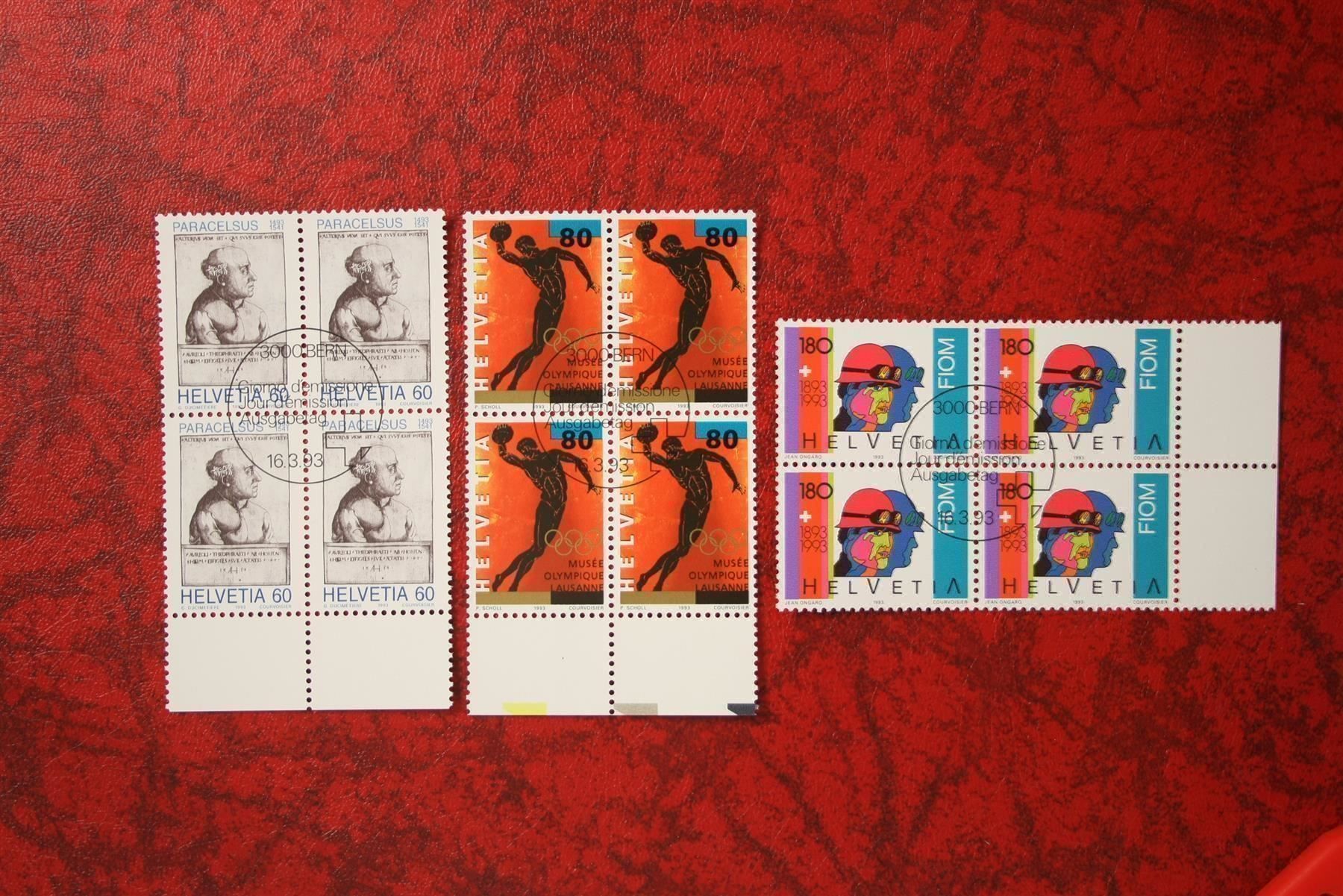 Alle Briefmarken: 1993: 839-841 4er-Block ET. mit Gummi – Neu (gemäss Beschreibung) aus Deitingen von Lglobi