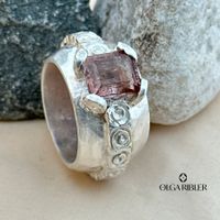 Unikate Silber Ring 925 mit Turmalinquarz Grösse 56