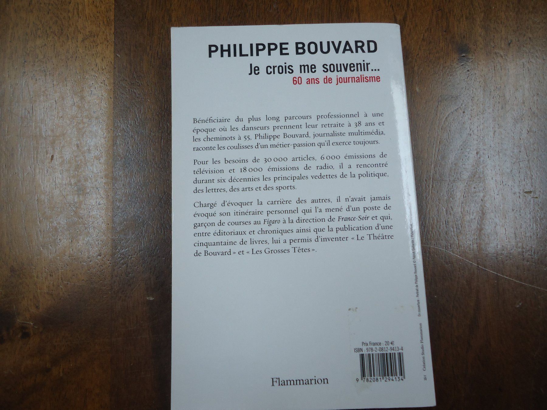 Libri: Je crois me souvenir... - P. Bouvard – Usato da Vessy venduto da bm.par 1