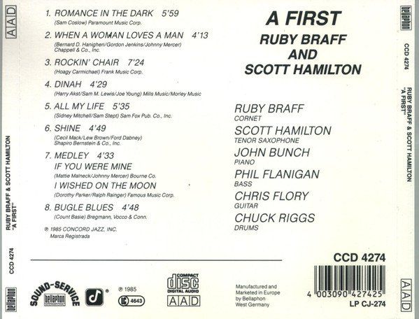 CD: Scott Hamilton [Concord] Ruby Braff, John Bunch, Chris Flory – Usato da Unterbäch venduto da gote 1