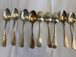 Teelöffel, 8Stk., silber, Dekor, gebraucht