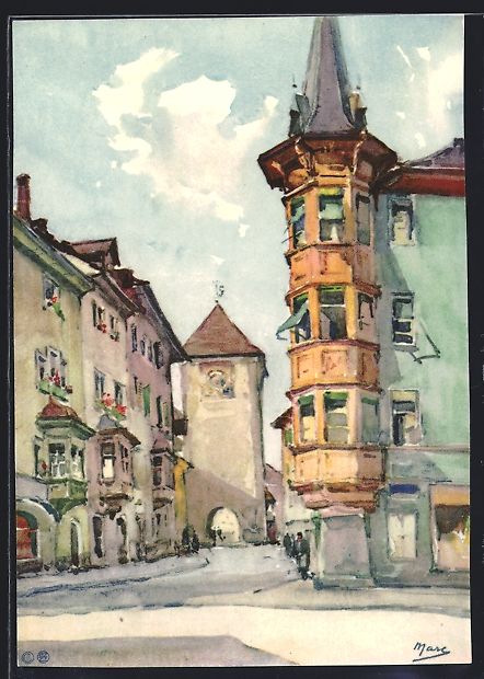 Cartoline postali: Schaffhausen, Strassenpartie mit Blick n – Usato da Berlin venduto da bartko-reher