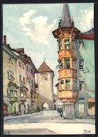 Schaffhausen, Strassenpartie mit Blick n