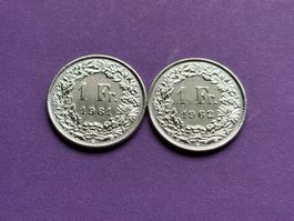 1 Fr. 1x1961, 1x1962 sehr vorzüglich