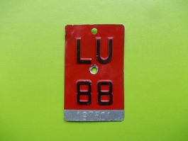 Velonummer / Fahrradnummer LU 88