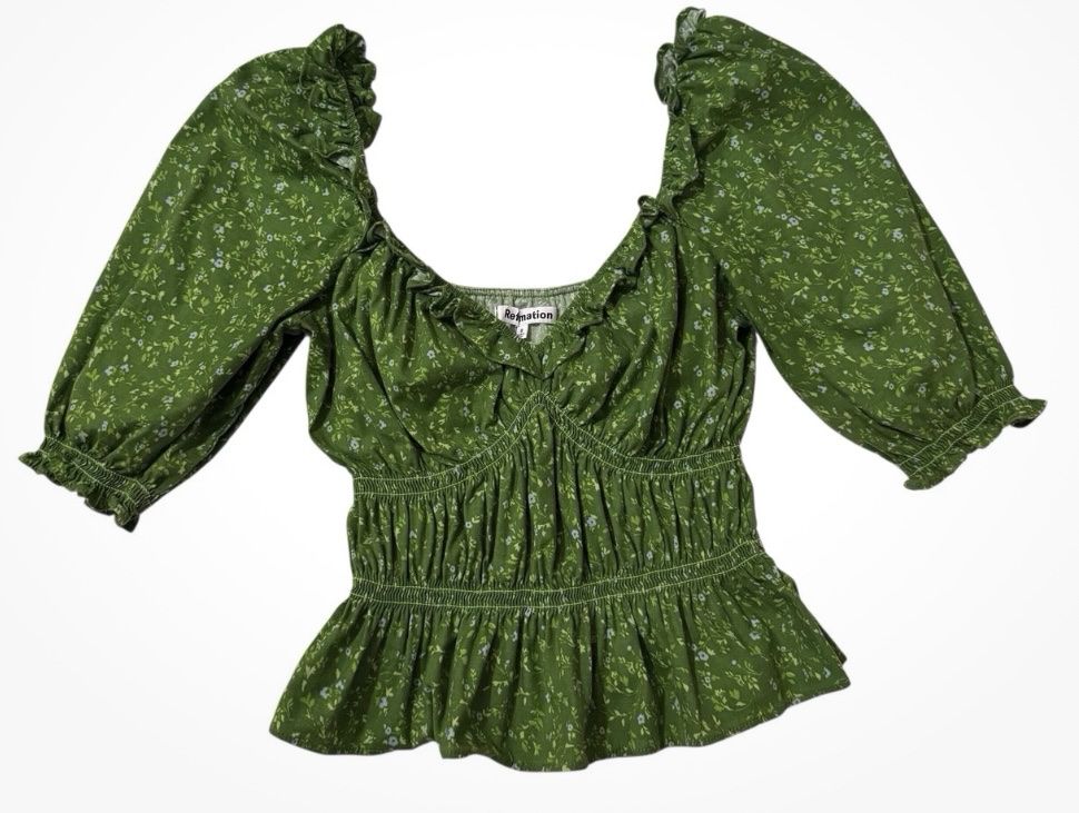 Reformation Blusen: reformation grüne bluse geblümt – Gebraucht aus Winkel von Zimtguetzli