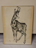 Original Litho "Gemsbock" Fritz Hug, Expo 1964, Top Zustand
