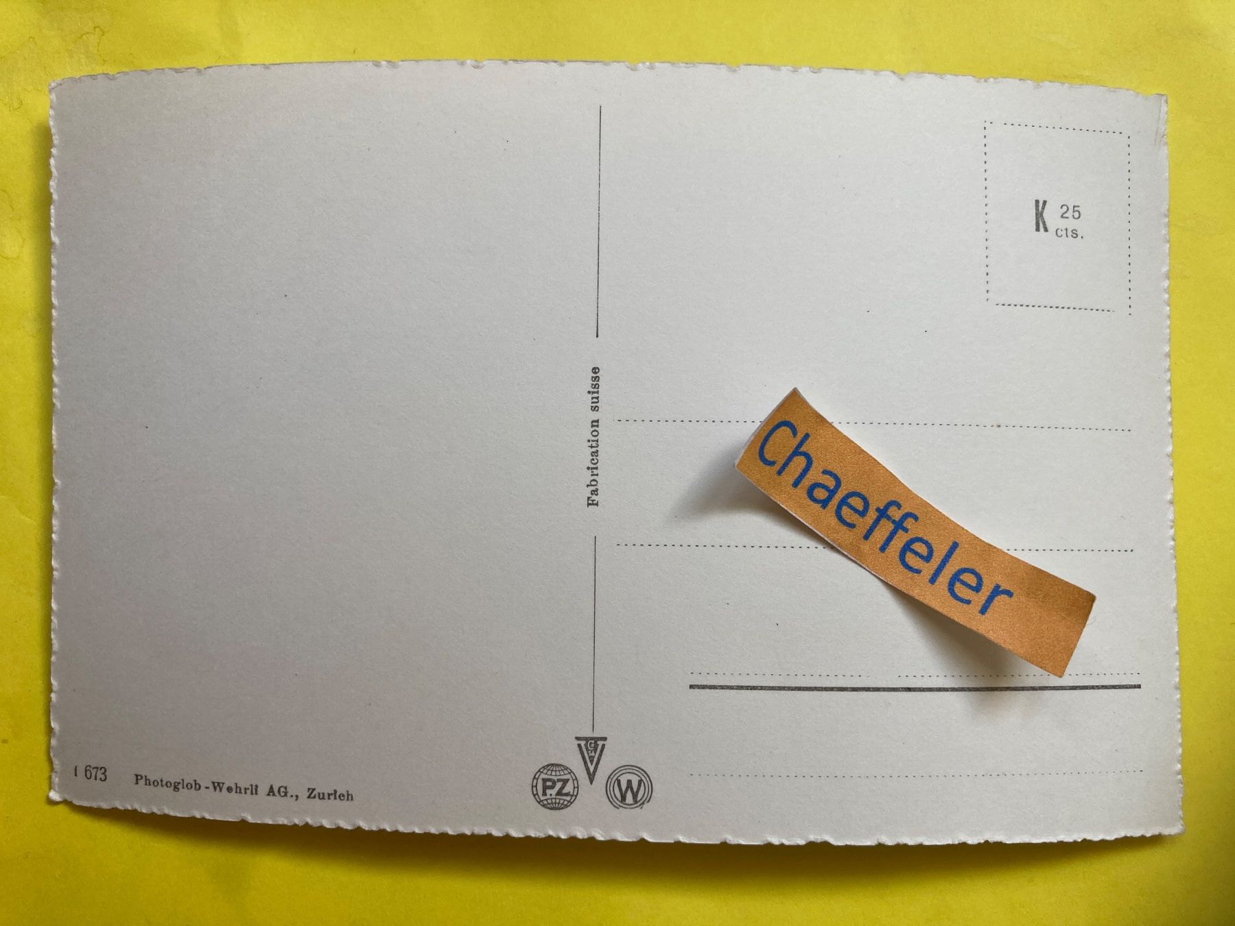 Cartoline postali: Rheinfelden – Usato da Zürich venduto da Chaeffeler 1