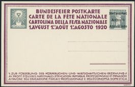 1920 - Pro Patria - Bundesfeierkarte - Entwertet