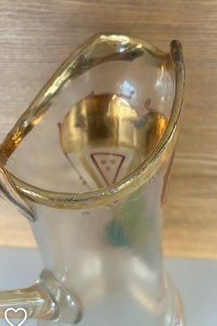 Caraffe: Glass Jug with enamel design – Usato da Zollikon venduto da kmg1 1